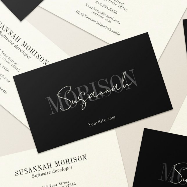 Chic Elegant Luxe Calligraphy Professional Business Card (Creator Uploaded)