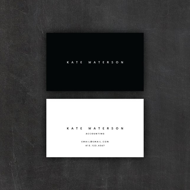 Chic Elegant Minimalist Black & White Business Card (Creator Uploaded)