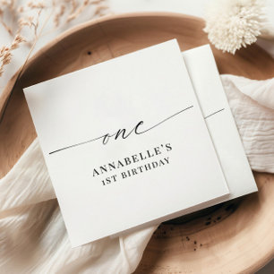 Chic Elegant Minimalist First Birthday Party Napkin