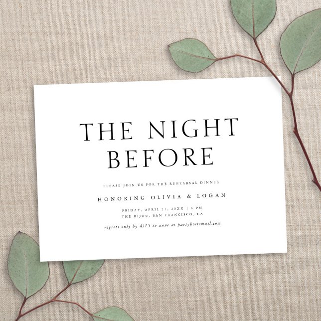 Chic Elegant Minimalist Wedding Rehearsal Dinner Invitation (Creator Uploaded)