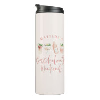 Chic elegant modern watercolor drinks bachelorette