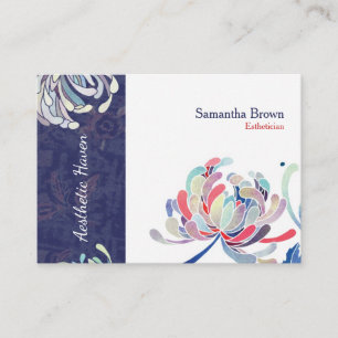Chic Elegant Mums Blue and White Business Cards