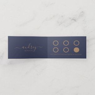 Chic Elegant Navy Blue Gold Signature Thank You Loyalty Card