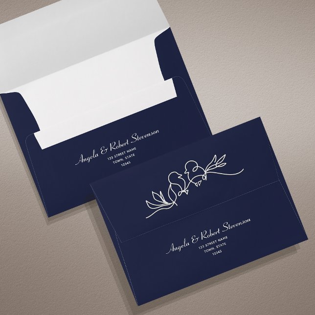 Chic Elegant Navy Blue Wedding Envelope (Creator Uploaded)