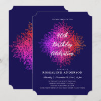 Chic Elegant Navy Pink Purple Mandala Birthday