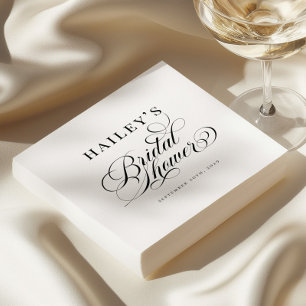 Chic Elegant Personalised Bridal Shower Napkin