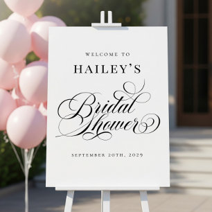Chic Elegant Personalised Bridal Shower Sign