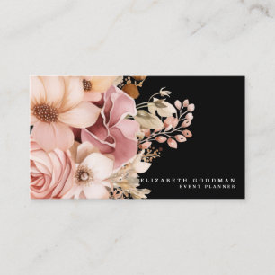 Chic Elegant Pink and Black Business Cards