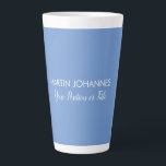 Chic Elegant Plain Stylish Blue Minimalist Latte Mug<br><div class="desc">Plain Minimalist Modern Designs. They're all simple,  attractive,  unique.</div>
