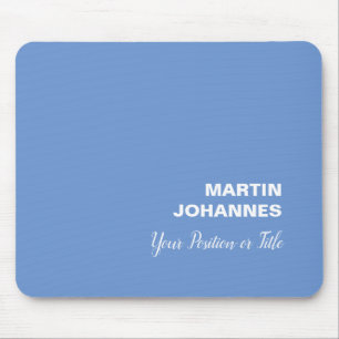 Chic Elegant Plain Stylish Blue Minimalist Mouse Pad