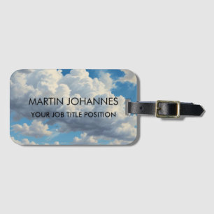 Chic Elegant Plain Stylish Blue Sky & Clouds Luggage Tag