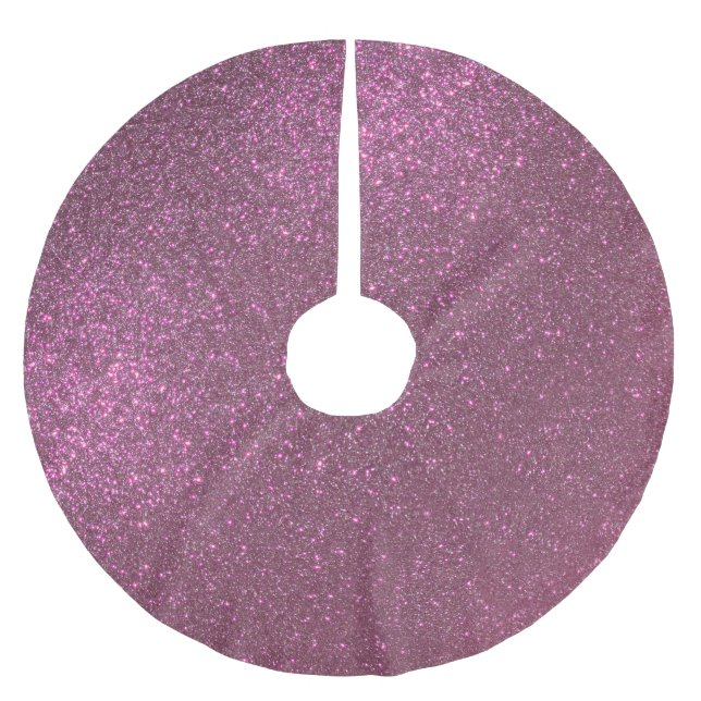 Chic Elegant Plum Purple Sparkly Glitter Brushed Polyester Tree Skirt (Front)
