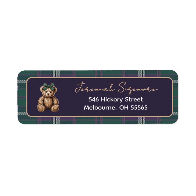 Chic elegant R. Lauren theme return address label (Front)