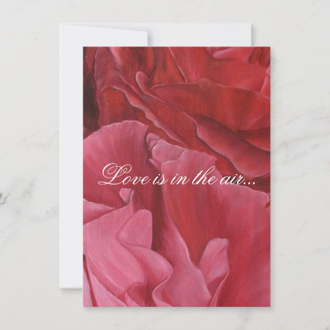 Chic elegant red roses wedding invites (Front)