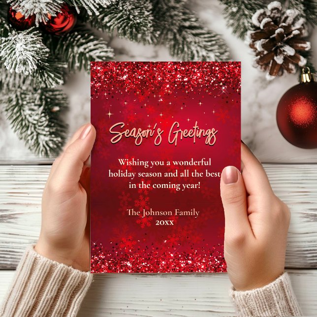 Chic elegant red snowflakes Christmas new year (Creator Uploaded)