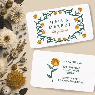 Chic Elegant Rose Frame Floral Business Card