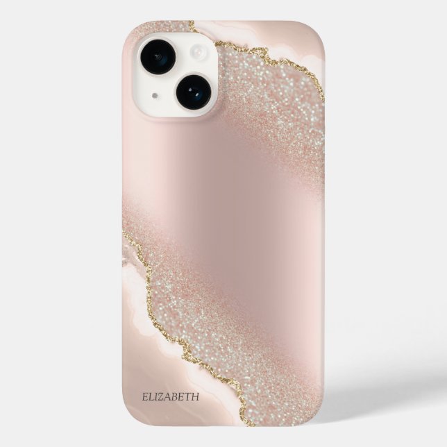 Chic Elegant Rose Gold Glitter Marble    Case-Mate iPhone Case (Back)