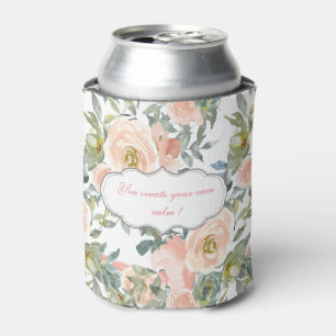Chic Elegant Roses,Motivational Message  Can Cooler