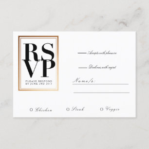 Chic & Elegant RSVP Gold Foil Frame Accent Card