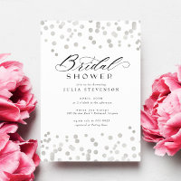 Chic Elegant Silver Glitter Confetti Bridal Shower