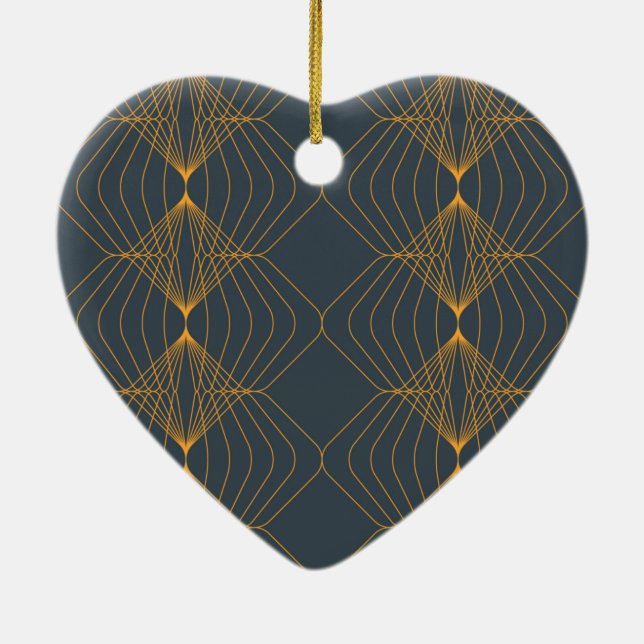 Chic, elegant, simple geometric graphic pattern ceramic tree decoration (Back)