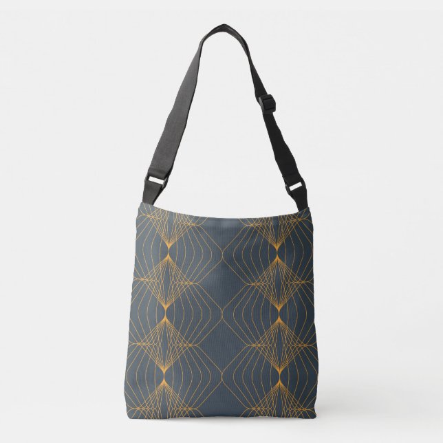 Chic, elegant, simple geometric graphic pattern crossbody bag (Front)