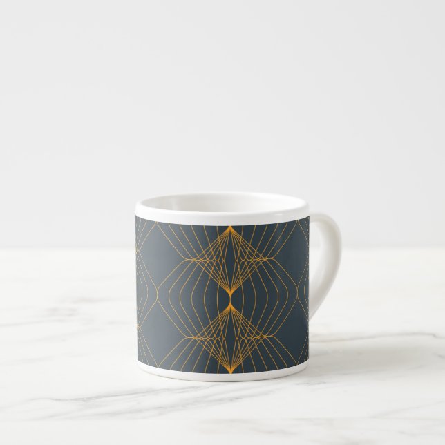 Chic, elegant, simple geometric graphic pattern espresso cup (Front Right)