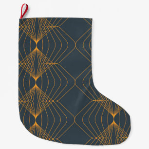 Chic, elegant, simple geometric graphic pattern large christmas stocking