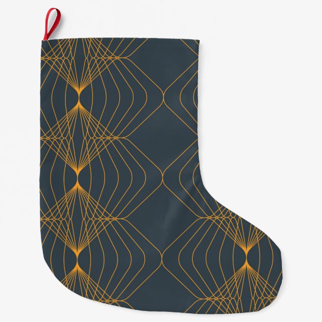 Chic, elegant, simple geometric graphic pattern large christmas stocking (Front)