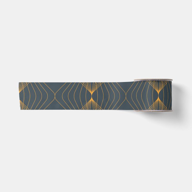 Chic, elegant, simple geometric graphic pattern satin ribbon (Front)