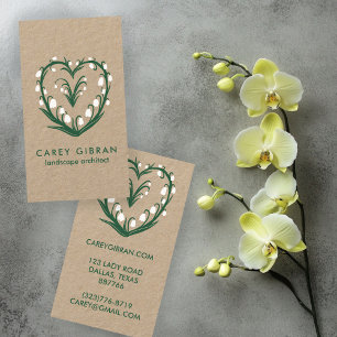 Chic Elegant Snowdrop Lily Line Drawing CUSTOM  Business Card