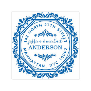 Chic Elegant Stylish Married Couple Return Address Self-inking Stamp