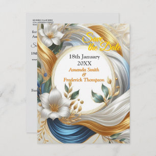Chic Elegant Swirls in Gold, Silver, Blue, Yellow Announcement