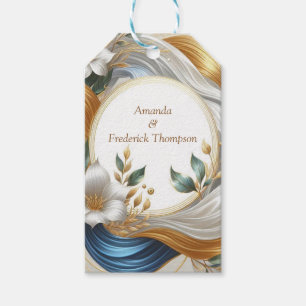 Chic Elegant Swirls in Gold, Silver, Blue, Yellow  Gift Tags