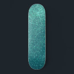 Chic Elegant Teal Blue Sparkly Glitter Skateboard<br><div class="desc">This elegant and chic design is perfect for the stylish and trendy fashionista. It features a faux printed sparkly teal blue glitter print. It's pretty, girly, glamourous, and modern. ***IMPORTANT DESIGN NOTE: For any custom design request such as matching product requests, colour changes, placement changes, or any other change request,...</div>