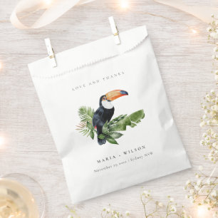 Chic Elegant Tropical Rainforest Toucan Wedding  Favour Bags