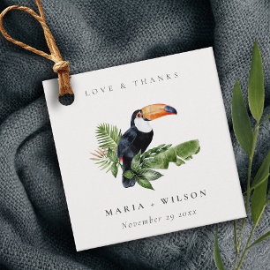 Chic Elegant Tropical Rainforest Toucan Wedding  Favour Tags