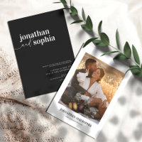 Chic Elegant Typography Black Wedding