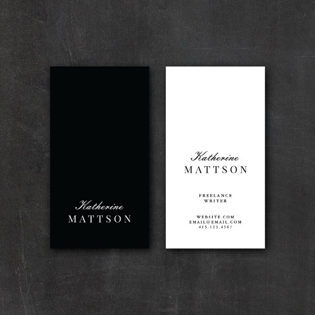 Chic Elegant Typography Black + White Business Card (Creator Uploaded)
