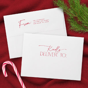 Chic Elegant Typography Holiday Return Address Envelope