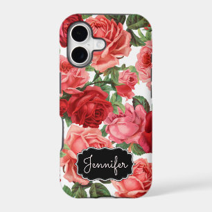 Chic Elegant Vintage Pink Red roses floral name