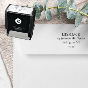 Chic Elegant Wedding Address Label Self-inking Stamp