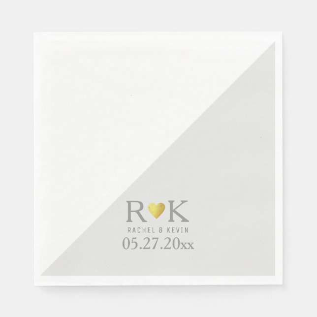 chic elegant wedding monogram  napkin (Front)