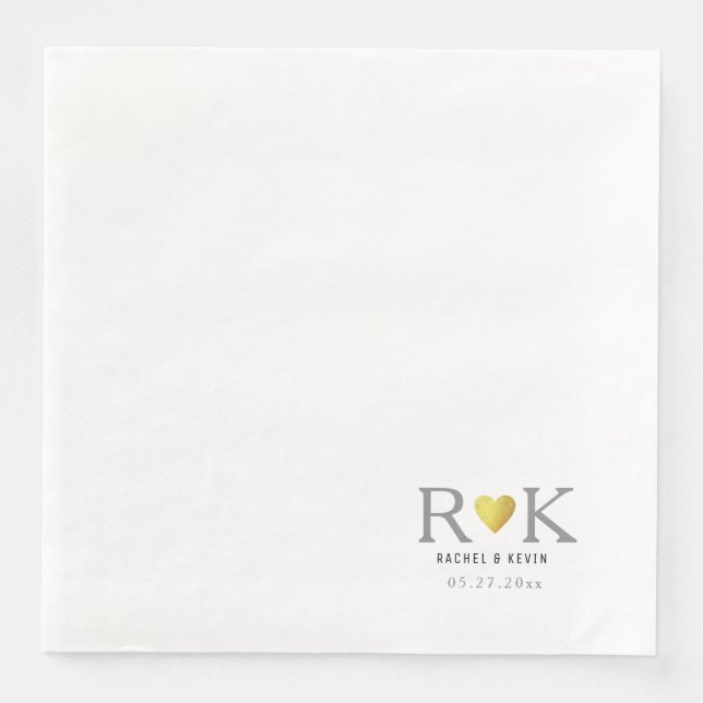Chic elegant wedding monogrammed napkin (Front)