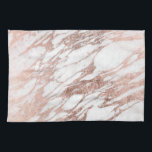 Chic Elegant White and Rose Gold Marble Pattern Tea Towel<br><div class="desc">This chic and elegant white and faux printed rose gold marble pattern is perfect for the trendy and stylish woman. Its glamourous and swanky design is great for many gifts and occasions. Enjoy this pretty and popular print for your next purchase!</div>