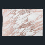 Chic Elegant White and Rose Gold Marble Pattern Tea Towel<br><div class="desc">This chic and elegant white and faux printed rose gold marble pattern is perfect for the trendy and stylish woman. Its glamourous and swanky design is great for many gifts and occasions. Enjoy this pretty and popular print for your next purchase!</div>