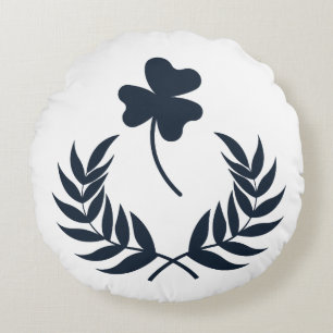 Chic Elegant White Floral Round Cushion