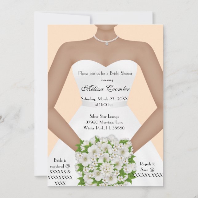 Chic Elegant White Modern Day Bridal Shower Invite (Front)