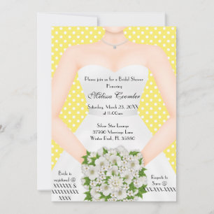 Chic Elegant White Modern Day Bridal Shower Invite