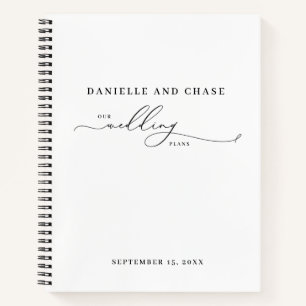 Chic Elegant White Wedding Plans Notebook